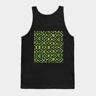 Yellow Flower on a green background pattern Tank Top